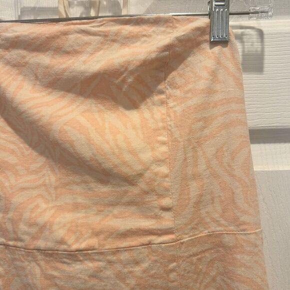 Urban Outfitters Womens Strapless Dress Large Pink Linen Viscose Thigh Slit - Picture 3 of 9